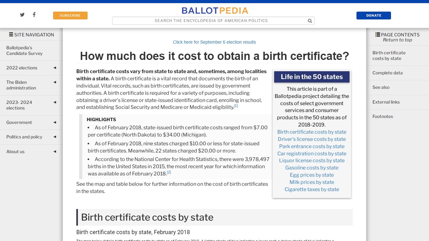 How much does it cost to obtain a birth certificate?